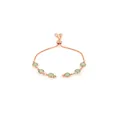 Détail d'un bracelet réglable plaqué or rose 18K avec six pierres fines de calcédoine verte - Jaune-vert