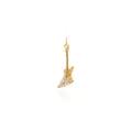 18K gold plated electric guitar pendant with white cubic zirconia for DIY jewelry - Gold