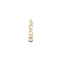 18K gold plated PEACE letter pendant necklace with pavé cubic zirconia and color stones - Gold Plated