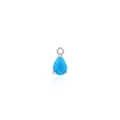 Close-up of 18K gold plated teardrop pendant with sky blue gemstone and zirconia - Turquoise