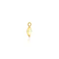 Macro view of 18K gold plated marquise pendant with micro-pave cubic zirconia crystals - Yellow
