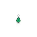 Detailed view of teardrop green zircon pendant with 18K gold plated copper mounting - Dark Green