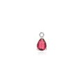Macro shot of 18K gold plated teardrop pendant with micro-pave pink zircon gemstone - Red