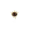 Macro shot of 18K gold plated evil eye pendant with brown iris and sparkling tassels - Reddish Brown Eye Style (2)