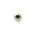 Detailed view of 18K gold-plated evil eye pendant with green enamel and white zircon fringes - Green Gradient Style (3)