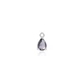 Close-up of a teardrop-shaped purple gemstone pendant with silver-plated claw setting - Purple
