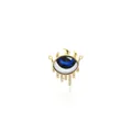 Detailed macro view of 18K gold-plated Evil Eye pendant with zircons and blue enamel - Classic Blue White Style (4)