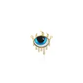 Detailed view of 18K gold plated Evil Eye pendant with blue gradient and zircons - Deep Blue Gradient Style (5)
