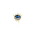 Detailed view of 18K gold plated evil eye pendant with blue enamel and sparkling cubic zirconia - Striped Blue Eye Style (6)