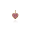 18K vergoldeter Herzanhänger mit rosa und weißen Zirkonia in Mikro-Pave-Fassung - Gold