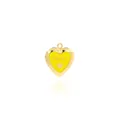 Macro detail of 18K gold-plated heart locket with yellow oil-drop and Sweet engraving - Yellow