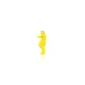 Detail of yellow enamel seahorse pendant with 18K gold plated loop for DIY jewelry making - Yellow