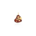 Pendente cuore rosso placcato oro 18K con fiocco in zirconia e finitura lucida - Oro