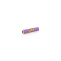 Macro detail of 18K gold plated bamboo tube bead with purple enamel and pavé zircon stones - Bamboo Straight Tube Style / Purple
