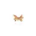 Pink 18K gold plated bow pendant with sparkling cubic zirconia and three attachment loops - Gold