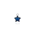 Macro shot of 18K silver-plated star pendant with inlaid deep blue zircon stone - Navy Blue