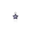 Macro shot of 18K gold plated star pendant with purple gemstone and zircon details - Deep purple