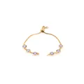 Detail of 18K gold plated bracelet with purple gems and adjustable slider clasp - Purple