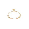 Detail of 18K gold-plated adjustable box chain with six lavender crystal gemstones - Amber