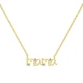 Elegant gold MAMA letter necklace featuring sparkling white zircon stones on a fine chain - 925 Silver / Gold