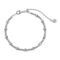 Bracelet perlé en argent sterling S925 avec perles mates et fermoir réglable - Argent 925 / Argent