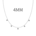 Elegante collana in argento 4mm con cinque zirconi rotondi su una sottile catena d'argento - Argento 925 / Platino (4mm)