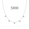 Collana minimalista in argento S925 con cinque zirconi rotondi da 5 mm di diametro - Argento 925 / Argento (5mm)