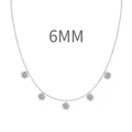 Collana minimalista in argento S925 con cinque zirconi cubici tondi trasparenti da 6 mm - Argento 925 / Argento (6mm)