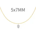 Gold s925 silver necklace with a 5x7mm oval cut zircon pendant in a classic minimalist style - Oval Solitaire Style (DY191188) / 925 Silver / 5X7mm / Gold