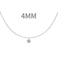 S925 silver necklace with 4mm round cubic zirconia solitaire pendant in silver - 4mm / Silver (DY191187)