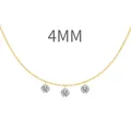 Elegant gold necklace featuring a 4mm round-cut cubic zirconia solitaire pendant - 925 Silver / 4mm / Gold