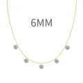 Collana in argento S925 dorato con cinque ciondoli tondi in zirconia da 6 mm - Argento 925 / Oro (6mm)