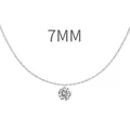 Elegant S925 silver necklace featuring a 7mm round brilliant cut zircon pendant - 7mm / Gold (DY191187)