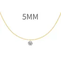 Minimalist S925 silver necklace with 5mm sparkling round zircon in gold finish - 5mm / Gold (DY191187)