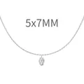 Minimalist S925 sterling silver necklace with a 5x7mm teardrop zircon pendant - Oval Solitaire Style (DY191188) / 925 Silver / 5X7mm / White Gold