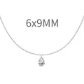 S925 silver necklace featuring a 6x9mm pear-shaped cubic zirconia pendant - Pear-Cut Solitaire Style (DY191189) / 925 Silver / 6x9mm / White Gold
