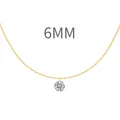 Elegant 6mm round zircon pendant on gold chain necklace in minimalist fashion style - 6mm / Gold (DY191187)