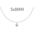 Elegant s925 silver necklace with a 5x8mm pear-shaped cubic zirconia pendant - Pear-Cut Solitaire Style (DY191189) / 925 Silver / 5x8mm / White Gold