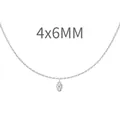 Elegant s925 silver necklace with a 4x6mm oval zircon drop pendant in silver finish - Oval Solitaire Style (DY191188) / 925 Silver / 4x6MM / White Gold