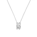 Polished S925 silver necklace with infinity cross pendant and sparkling moissanite stone - Geometric Double Loop Style (DO191236) / 925 Silver