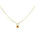 Elegante gouden S925 zilveren ketting met een verfijnd rood hartvormig edelsteenslot - 925 zilver / Goud