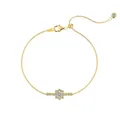 Minimalist S925 sterling silver snowflake bracelet with zircon inlay in gold finish - Gold (DY150633)