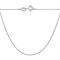 Collier boîte minimaliste en argent sterling S925 avec fermoir à ressort et gravure Italie - Argent 925 / Couleur Or Blanc (DY190015)