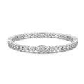 Elegant S925 sterling silver tennis bracelet featuring round brilliant-cut cubic zirconia stones - 925 Silver / Size 16 (16cm)
