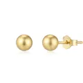Matte S925 Sterling Silber Kugelstecker Ohrringe in Gold-Finish mit Schmetterlingsverschluss - 925er Silber / Gold