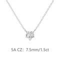 Collier élégant en argent sterling 925 avec pendentif en oxyde de zirconium cœur de 1,5 ct - Collier Pendentif Cœur (DY191707) / Taille Moyen-Grand / Or blanc