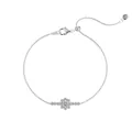 Elegant S925 sterling silver clover bracelet with snowflake zircon inlay and adjustable clasp - Silver (DY150633)