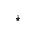 18K gold plated brass star pendant with dark blue enamel inlay for DIY jewelry - Star