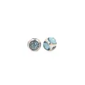 Macro detail of 18K gold plated silver beads with light blue zircon stones for DIY jewelry - Light Blue