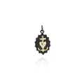 18K gold-plated black shield pendant with anchor, heart, and cross for DIY jewelry - Gunmetal